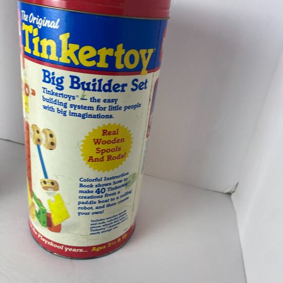 Vtg 1986 Playskool Tinkertoy Super Set & Big Builder Set Random Pieces in Each - Picture 9 of 12